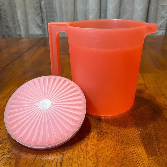 Vintage Tupperware Pitcher Set – Pink & Orange - Picture 4 of 10